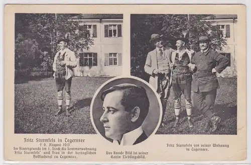 30580 Feldpost Ak Fritz Sturmfels vor seiner Wohnung in Tegernsee 1918