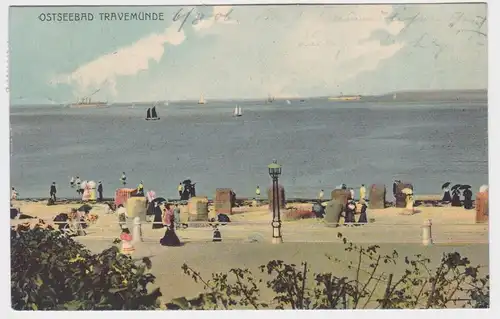 901986 Ak Ostseebad Travemünde Strandansicht 1906