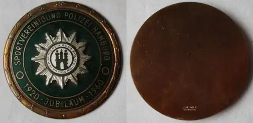 Plakette Sportvereinigung Polizei Hamburg 40 Jahre Jubiläum 1920-1960 (129748)