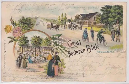 901711 Ak Lithographie Gruß vom Heiteren Blick Abtnaundorf bei Leipzig 1900