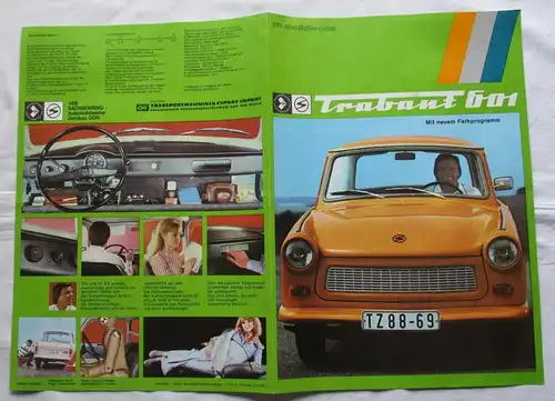 DDR Werbeprospekt Trabant 601 IFA mobile mit neuem Farbprogramm (102461)