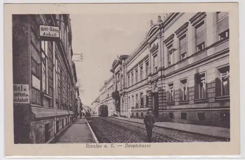 53369 Ak Rosslau a.E. Hauptstraße mit Hotel zum Bären von Anhalt 1936