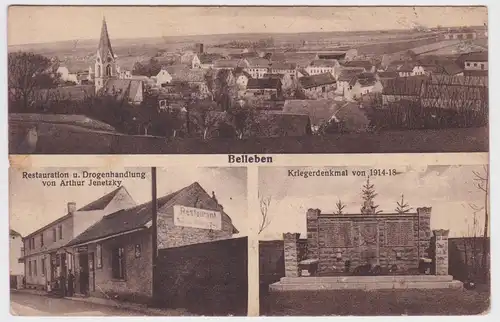 65725 Mehrbild Ak Belleben Restauration und Drogenhandlung um 1920