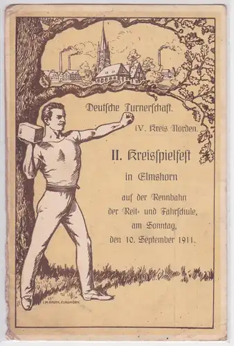 67437 Ak IV Turnkreises "Norden" II.Kreisspielfest in Elmshorn 1911