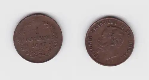 1 Centesimo Kupfer Münze Italien 1867 T Turin  ss (150391)