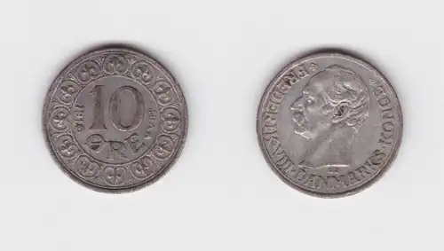 10 Öre Silber Münze Dänemark 1910 ss+ (154338)