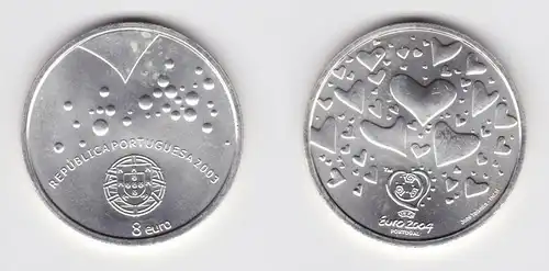 8 Euro Silbermünze 2004 Stempelglanz Portugal Fifa Fußball WM (154389)