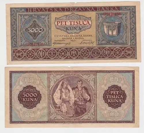 5000 Kuna Banknote Kroatien 1943 Pick 13 (145194)