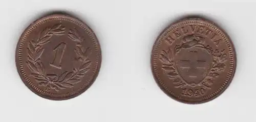1 Rappen Kupfer Münze Schweiz 1940 B (154604)