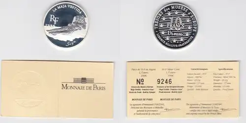 10 Franc Silber Münze Frankreich Schätze europäischer Museen 1996 (154398)