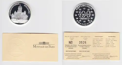 100 Franc Silber Münze Frankreich Bedeutende Bauwerke 1997 (154347)