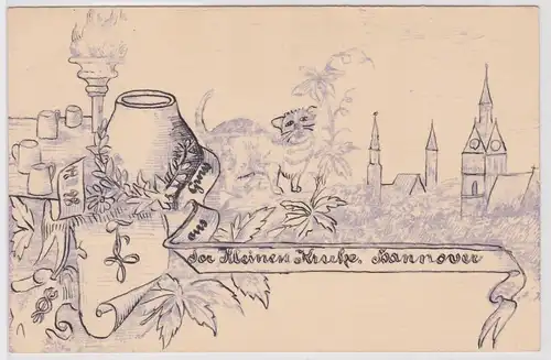 97923 Künstler Ak Gruß aus der kleinen Kruke Hannover um 1900