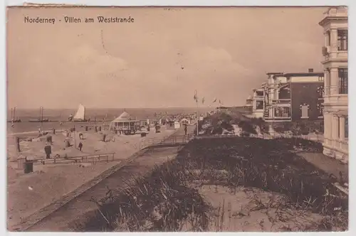 902088 Ak Nordseebad Norderney Villen am Weststrande 1919