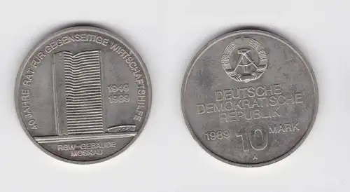 DDR Gedenk Münze 10 Mark 40 Jahre RGW 1989 vorzüglich (137102)