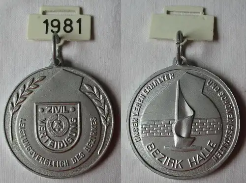 DDR Medaille Zivilverteidigung Leistungsvergleich d. Bezirk Halle 1981 (126852)