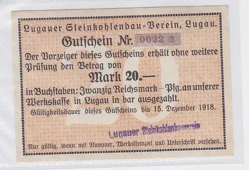 20 Mark Banknote Lugauer Steinkohlenbau Verein 15.12.1918 (118860)