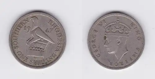 1 Schilling Kupfer Nickel Münze Südrhodesien 1947 (118476)