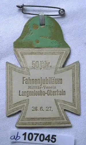 altes Papp Abzeichen Militär Verein Langenleuba Oberhain 1927 (107045)