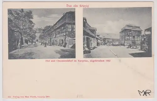 27925 Mehrbild Ak Das alte Leipzig - Hof und Oeconomiehof im Kurprinz um 1900