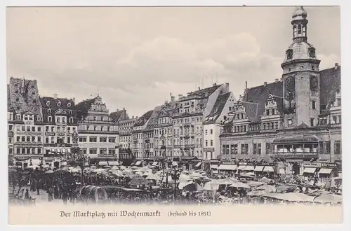 46306 Ak aus Leipzigs alten Tagen - Der Marktplatz mit Wochenmarkt