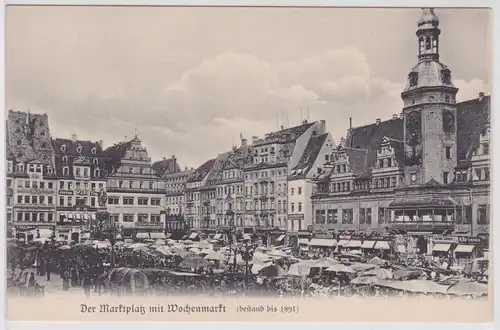 88681 Ak aus Leipzigs alten Tagen - Der Marktplatz mit Wochenmarkt