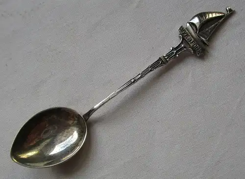 eleganter 835er Silber Zierlöffel Souvenir Löffel Wyk auf Föhr (129413)