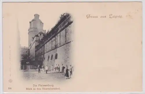 901187 Ak Gruss aus Leipzig - Die Pleissenburg, Blick in den Thurmhaushof