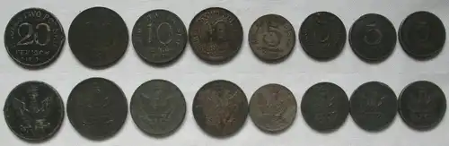 9 Eisen Notmünzen 5 bis 20 Pfennig geplantes Königreich Polen 1917 (154232)