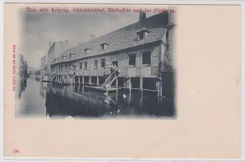 57636 Ak Das alte Leipzig - Schlachtviehhof Rückansicht nach der Pleiße zu