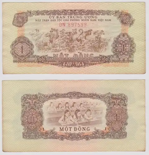 1 Dong Banknote South Vietnam 1966 (1975) Pick 40 (156620)