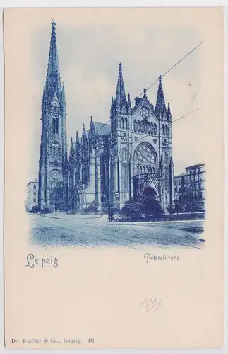 900071 Ak Leipzig - Blick auf die Peterskirche um 1900