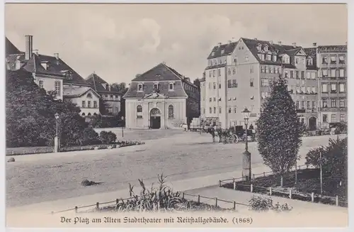 900838 Ak Aus Leipzigs alten Tagen - Platz am alten Stadttheater mit Reitstall