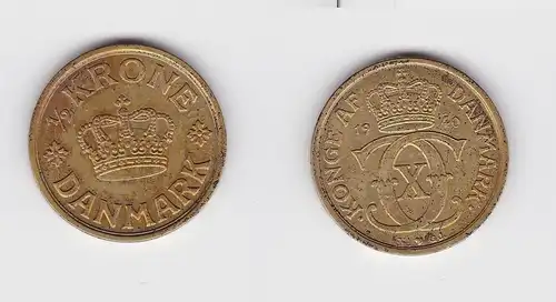 1/2 Krone Messing Münze Dänemark 1940 (130406)