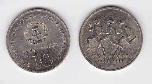 DDR Gedenk Münze 10 Mark 40 Jahre DDR Sport 1988 (119994)