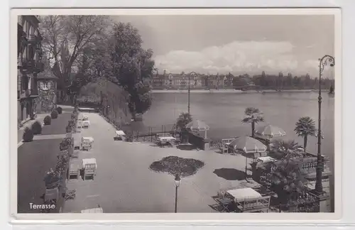 30523 Ak Insel-Hotel in Konstanz a. Bodensee, Terrasse um 1960