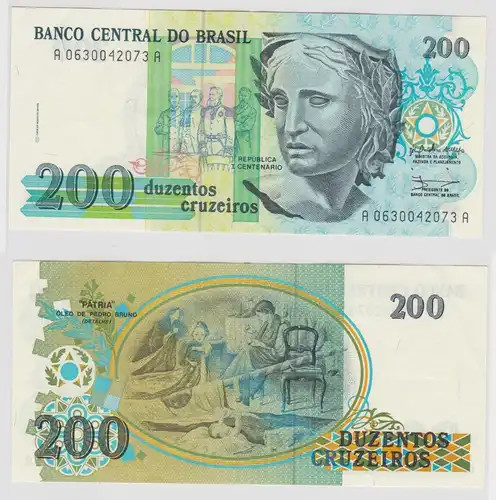 200 Cruzeiros Banknote Brasilien 1990 Pick 229 (112601)
