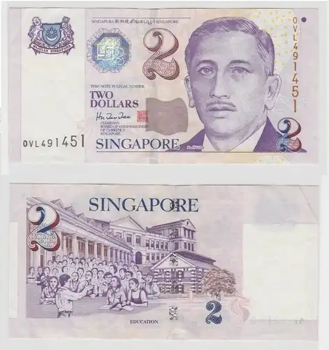 2 Dollar Banknote Singapur o. Jahr (1999) Pick 38 (114852)