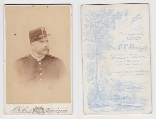 92896 Kabinett Foto Soldat Dresden Stiesen mit Schützenschnur um 1890