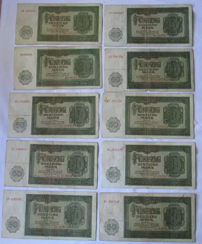 10 x 50 Mark Banknote DDR Deutsche Notenbank 1948 (125402)