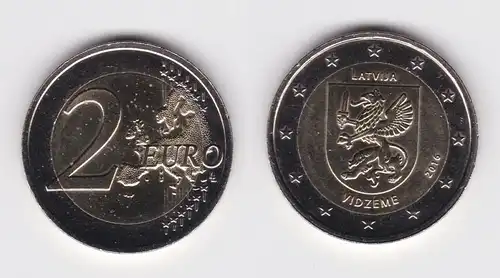 2 Euro Gedenkmünze Lettland 2016 Region  Vidzeme Stgl. (129082)