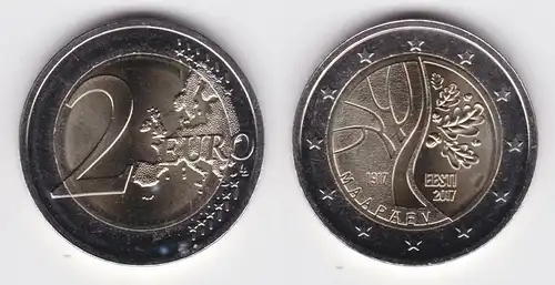 2 Euro Münze Estland 2017 Unabhängikeit Estlands Stgl. (121629)