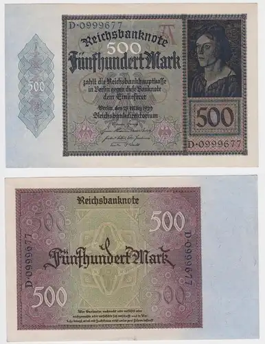 500 Mark Banknote Inflation Berlin 27.03.1922 Rosenberg Nr. 70 (158134)