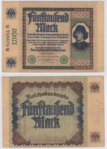 5000 Mark Banknote Berlin 16.September 1922 Rosenberg 76 (159073)