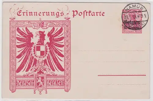 901402 GS Erinnerungspostkarte 10 C. Besetzungsausgabe Deutsch Belgien 1914/1918
