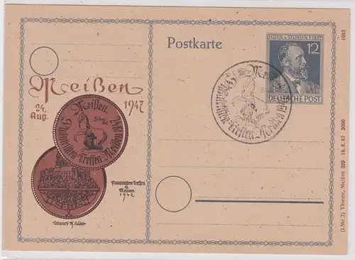 11902 Ganzsachen Postkarte Meißen Philatelisten Treffen 1947