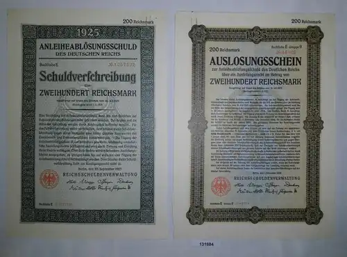 12,50 Mark Aktie Reichsschuldenverwaltung Berlin 25.September 1925 (131884)