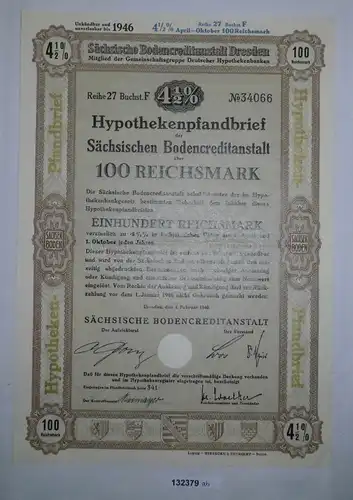 100 RM Schuldverschreibung Sächsische Bodencreditanstalt Dresden 1940 (132379)