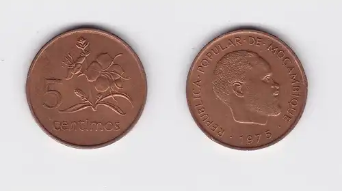 5 Centimos Kupfer Münze Mosambik Moçambique 1975 (119763)
