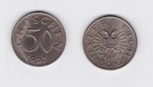 50 Groschen Nickel Münze Österreich 1935 (119773)