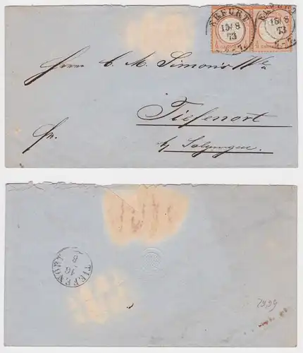 88913 Brief Erfurt nach Tiefenort bei Salzungen 1873 Michel 18 MeF